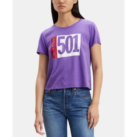 Levi's Surf Cotton Graphic T-Shirt - Purple, Sm - Picture 1 of 4
